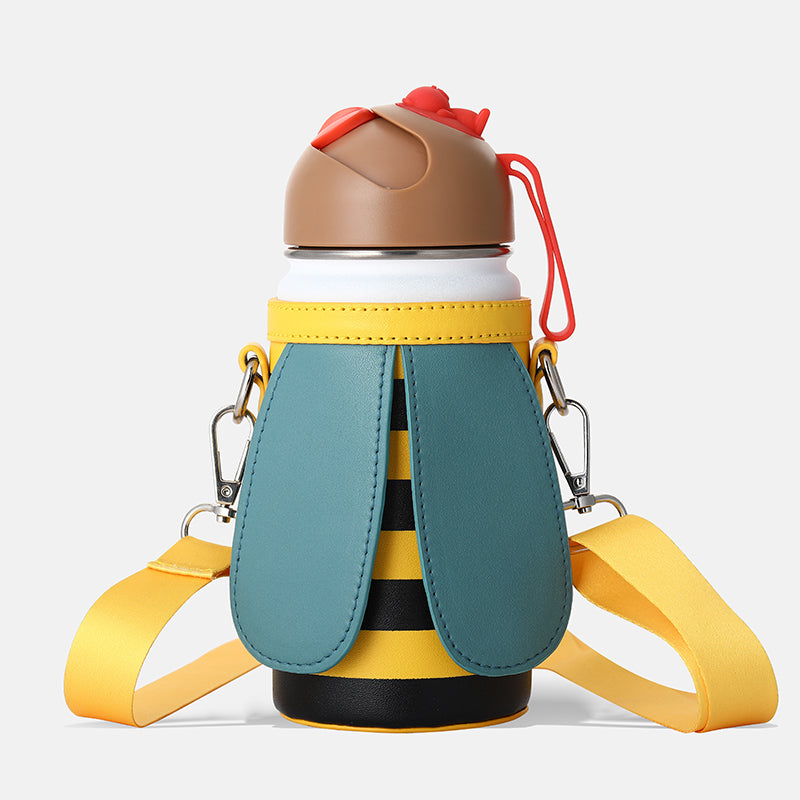 BeeBuddy Kids Water Bottle Carrier Strap with Sleeves