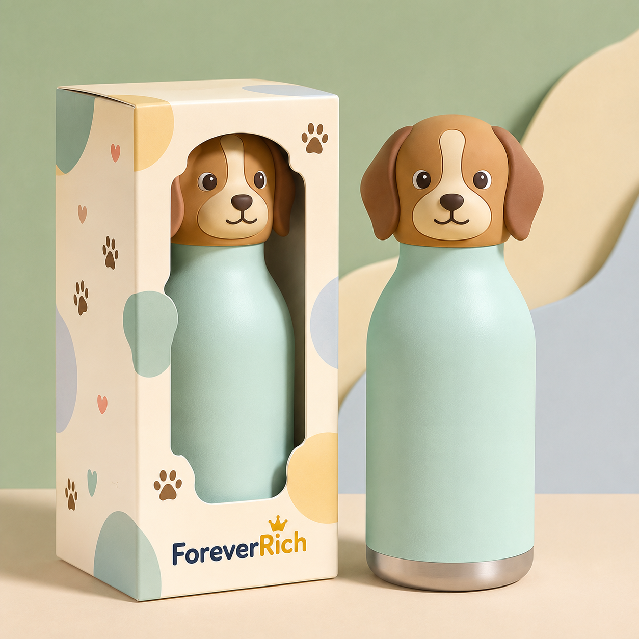 Puppy insulated water bottle